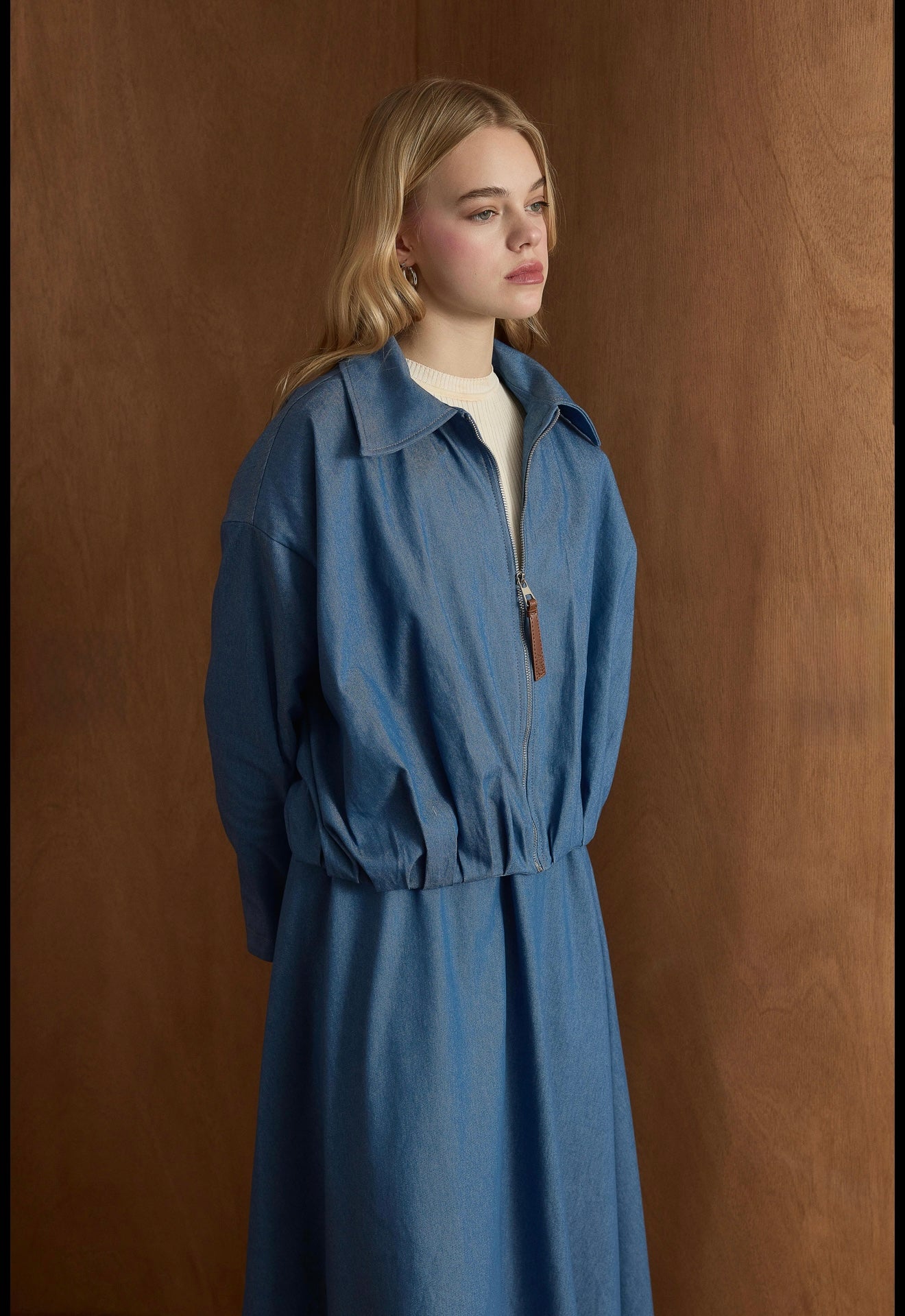 Modern Denim Set (Skirt, Jacket & Belt) Padded