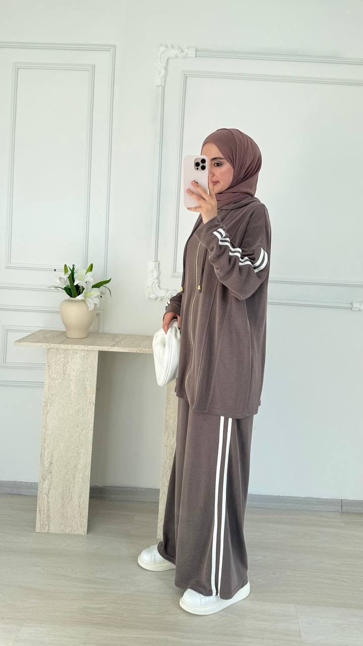 Urban Stripe Hoodie Set