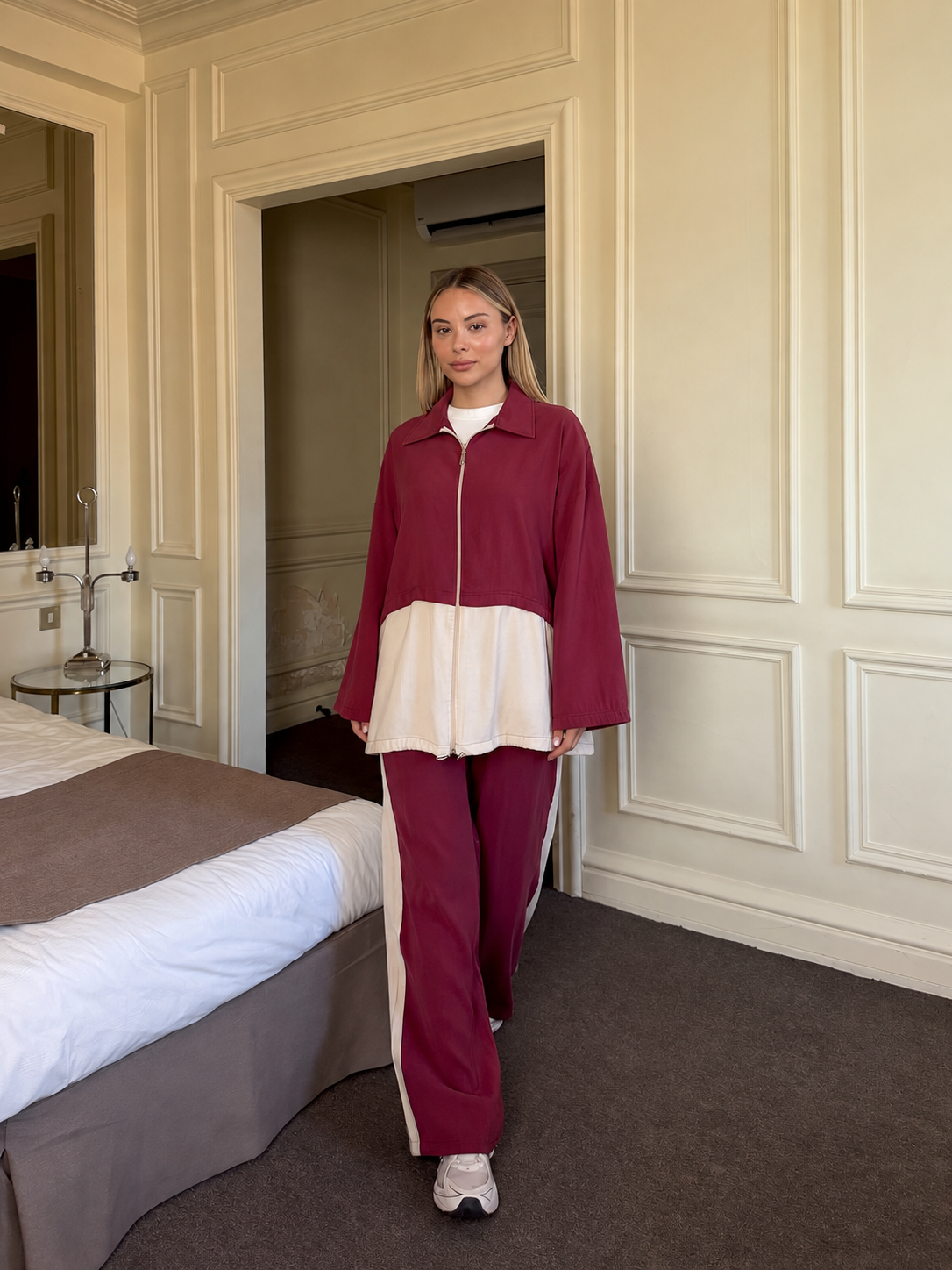 Half Half Contrast Tencel Set