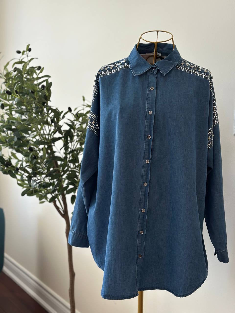 Shoulder Stars Jeans Shirt