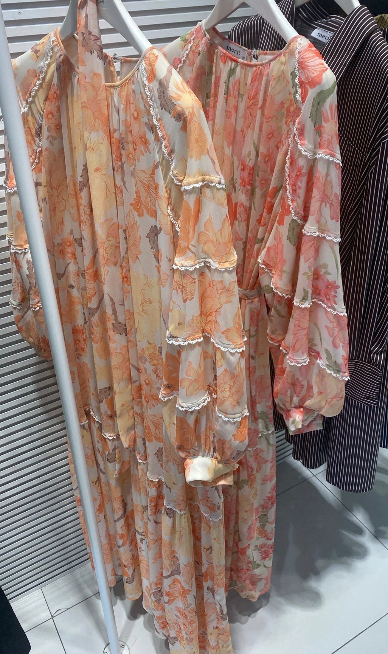 Floral Breeze Maxi Chiffon Dress Orange