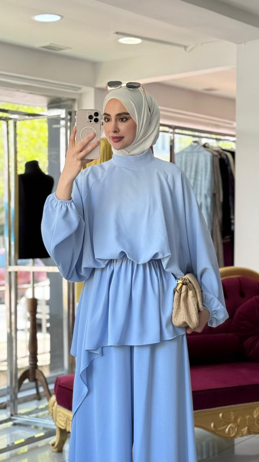 Serena Bow Elegant Bagi Pants Set