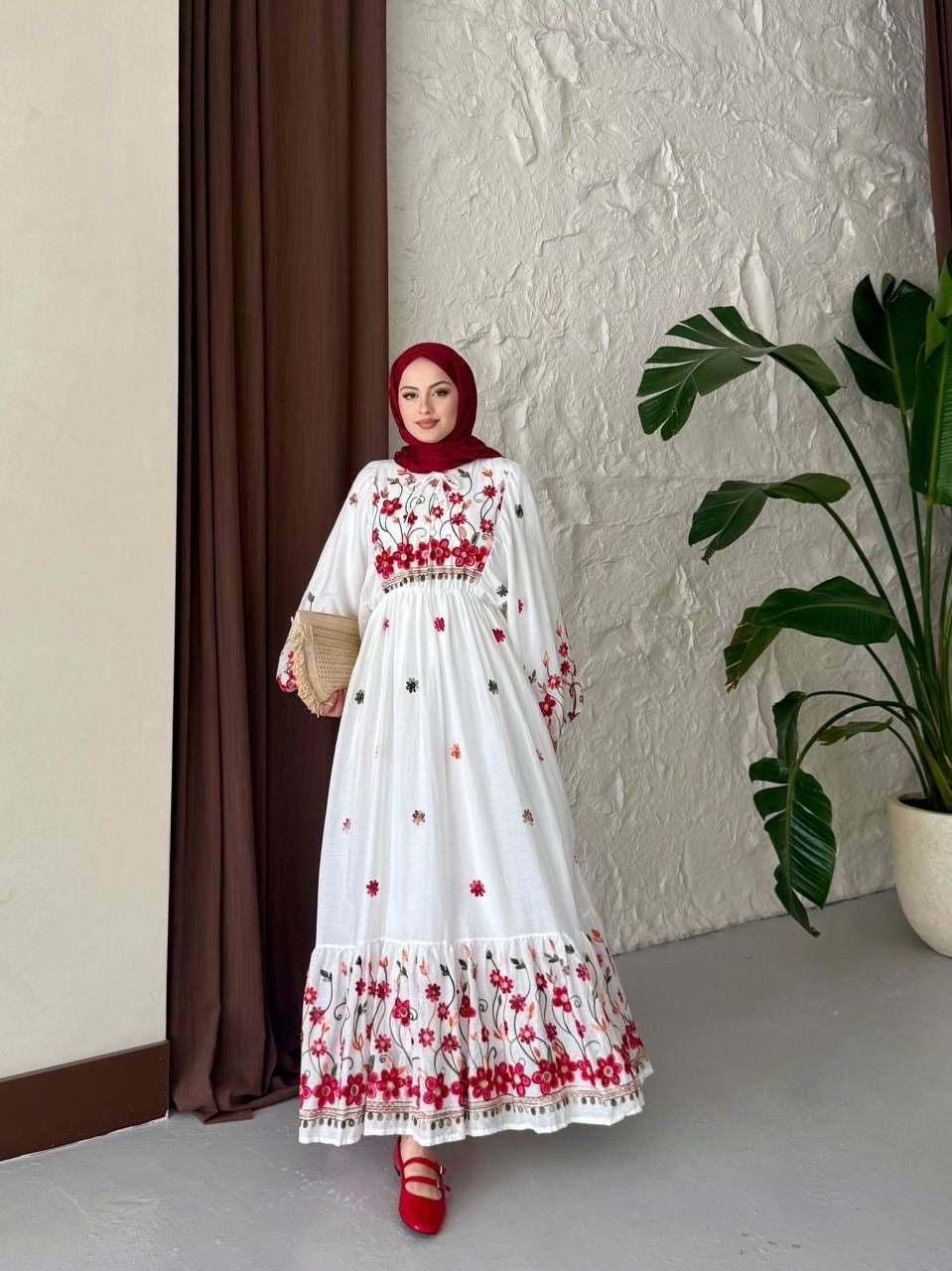 Floral Embroidered Bohemian Maxi Dress