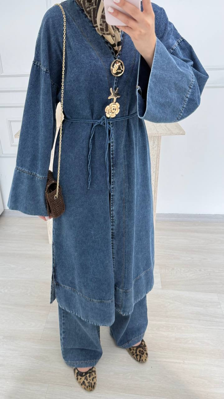 Denim Charm Kimono Set
