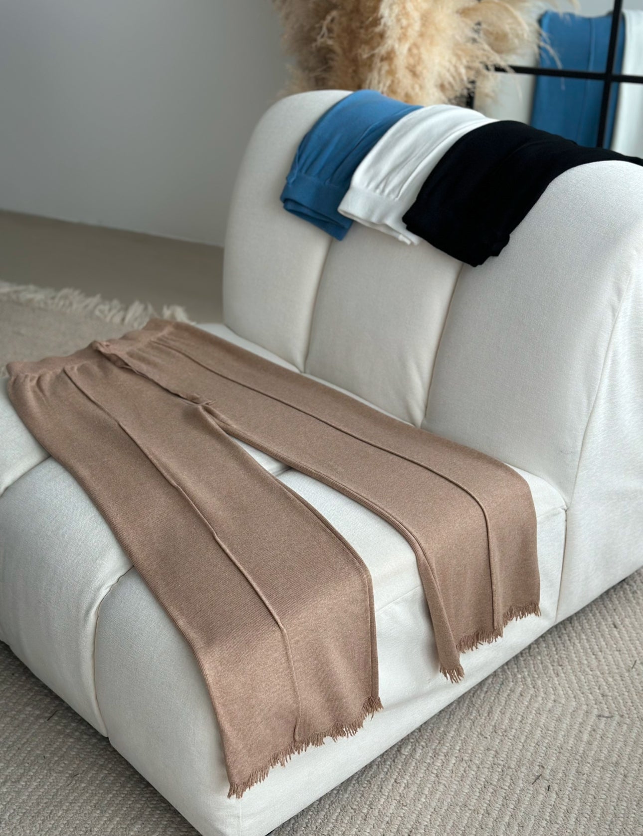 Chic Wide-Leg Knit Pants (FB) بنطلون كروشيه  واسع أنيق