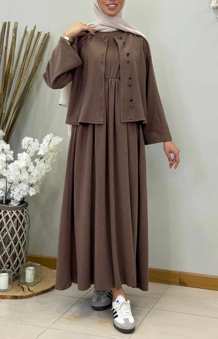 Plum Corduroy Cozy Dress (2pcs)