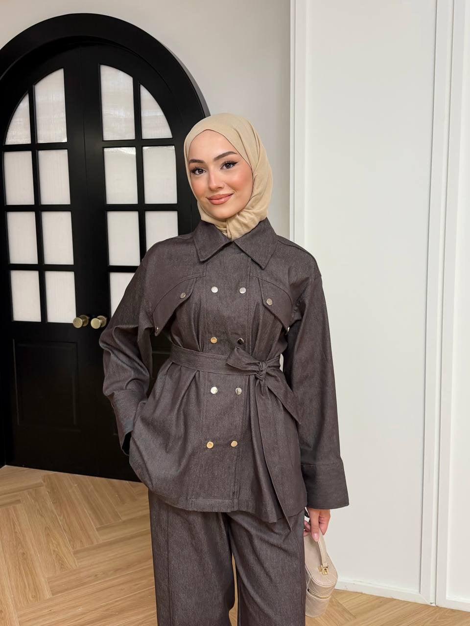 The Verona Belted Denim Set