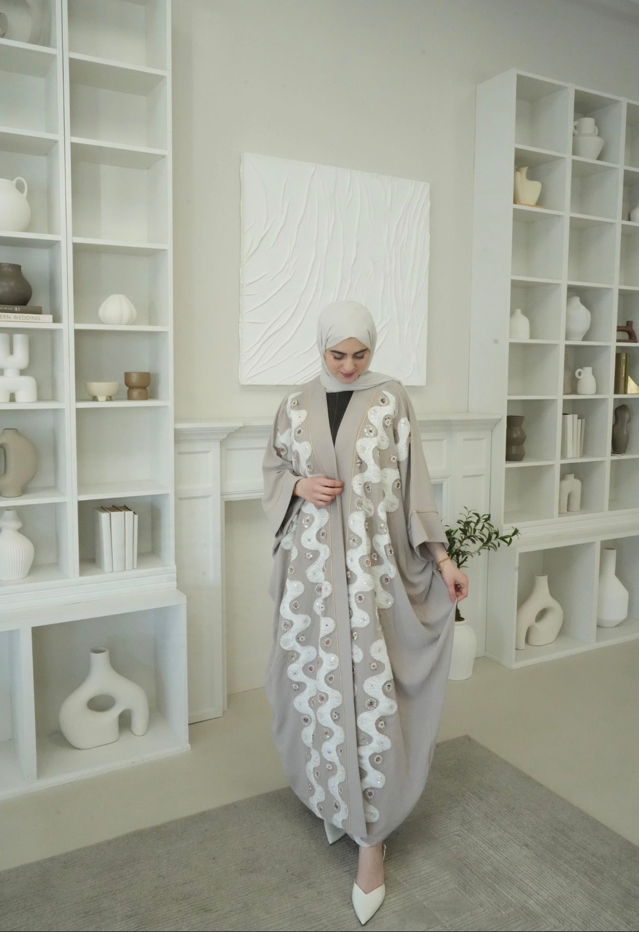 The Imperial Embroidered Elegance Eid Abaya