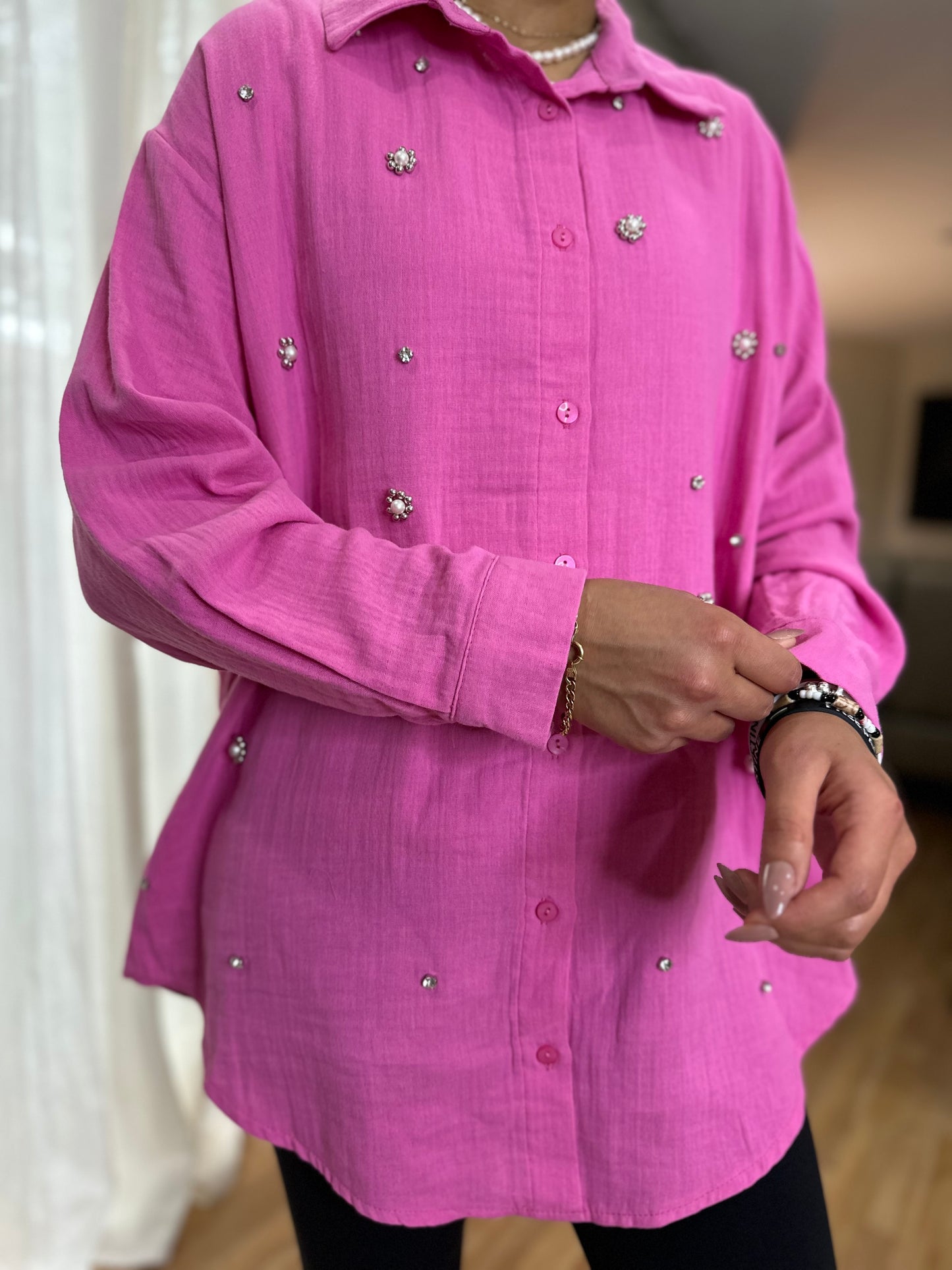 Embellished Linen Shirt