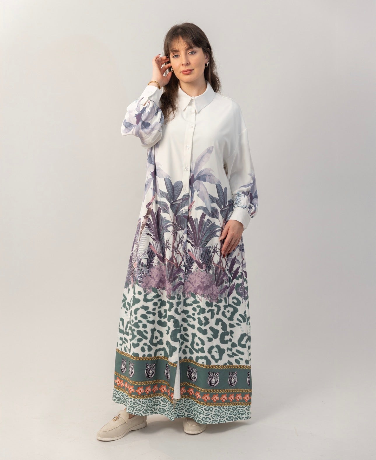 Tropical Garden Shirt Dress