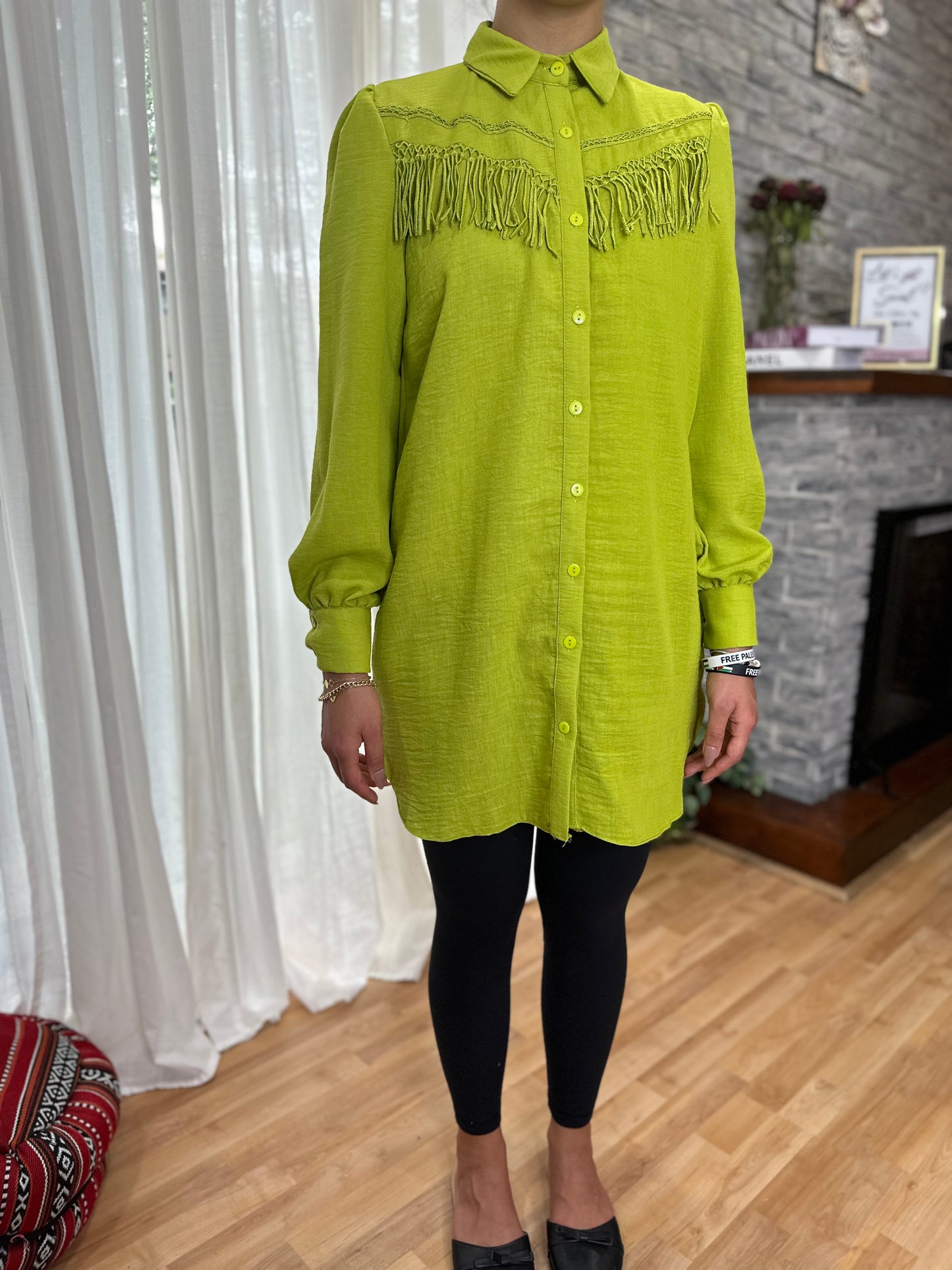 Modest Long Shirt W Fringe - 4 COLOURS - High Quality Kitten