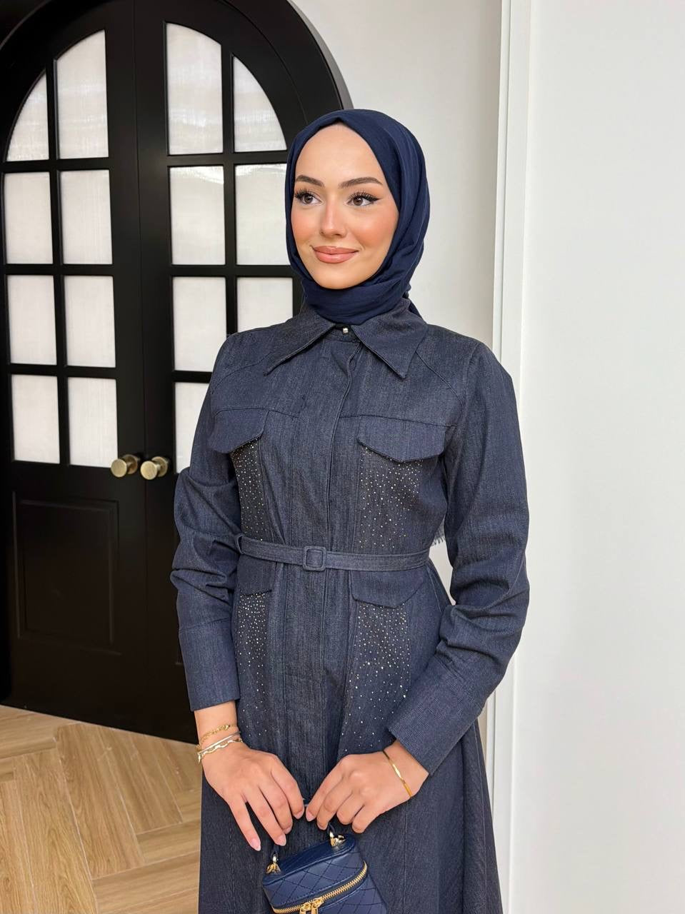 Lina Sparkle Denim Dress