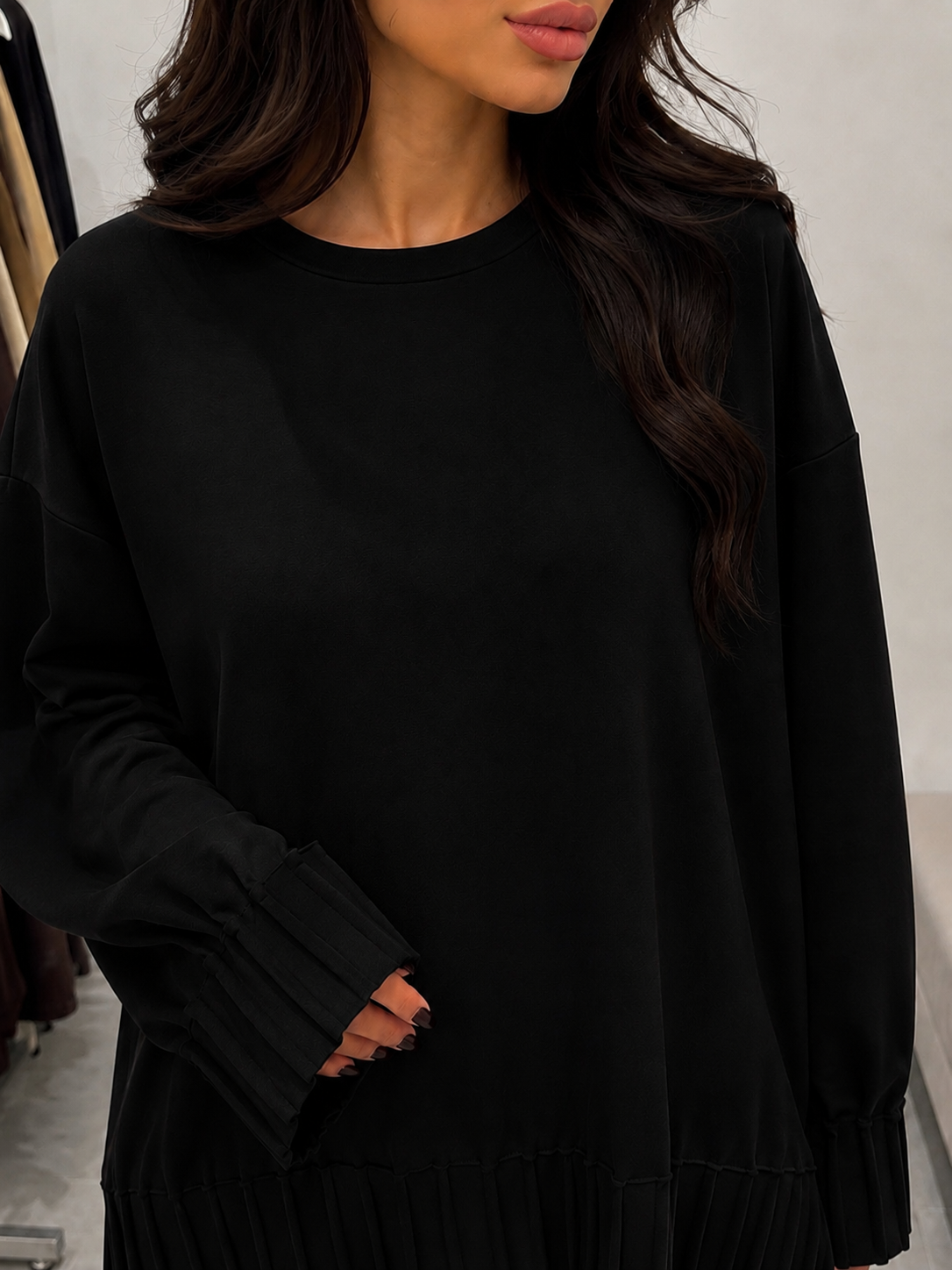 Pleated Motion Black Set