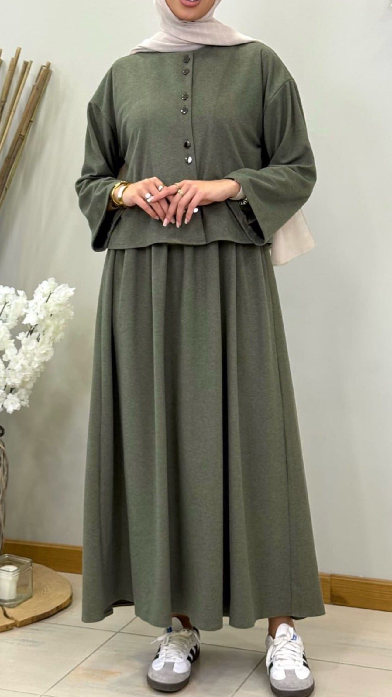 Plum Corduroy Cozy Dress (2pcs)