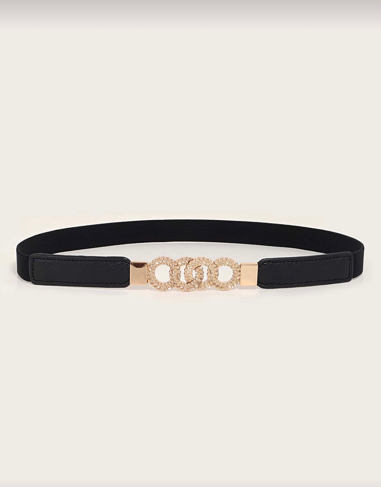 Black Belt with Golden Accented Centerpiece