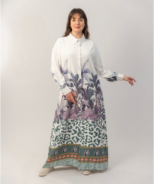 Tropical Garden Shirt Dress
