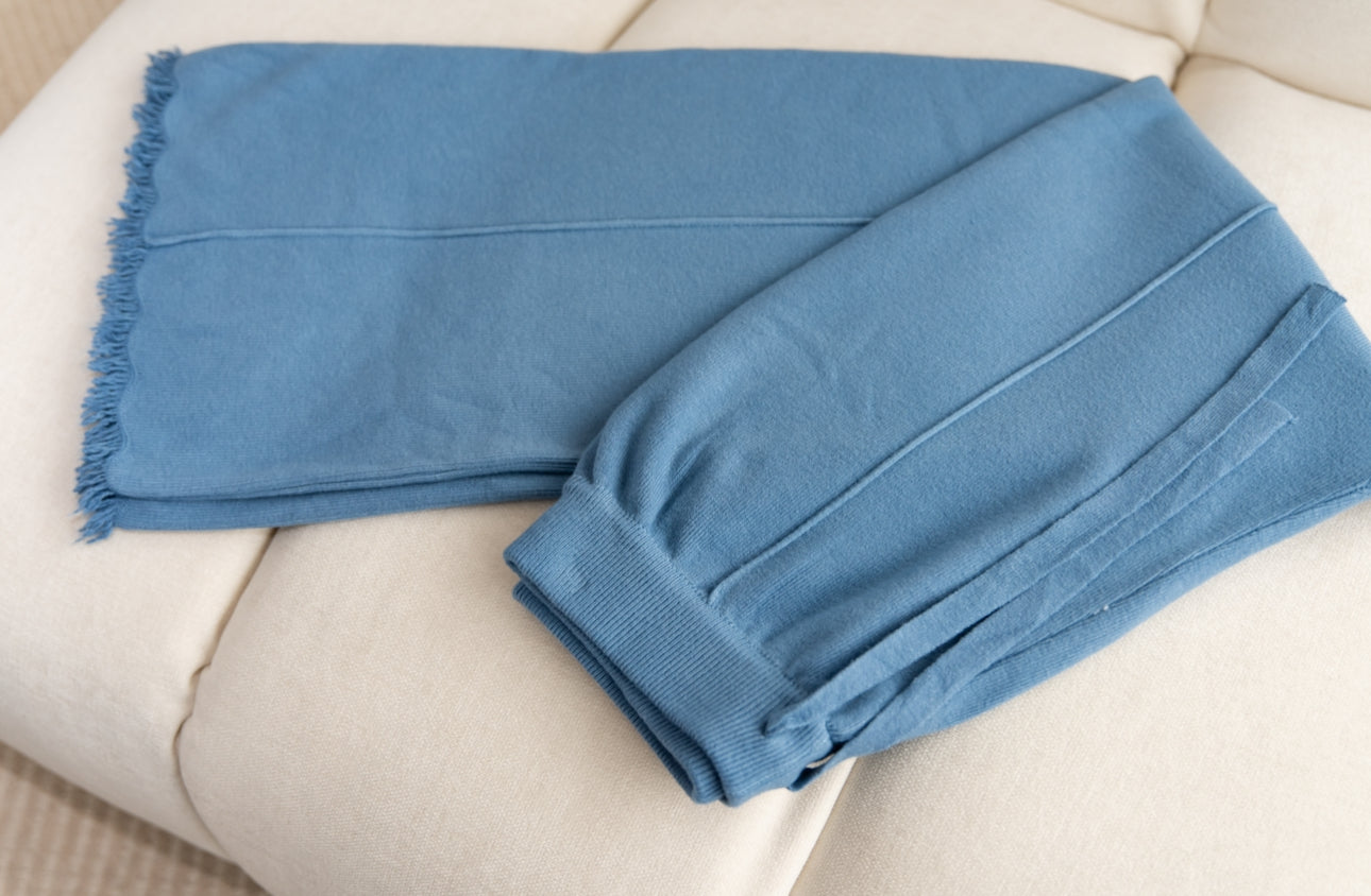 Chic Wide-Leg Knit Pants (FB) بنطلون كروشيه  واسع أنيق