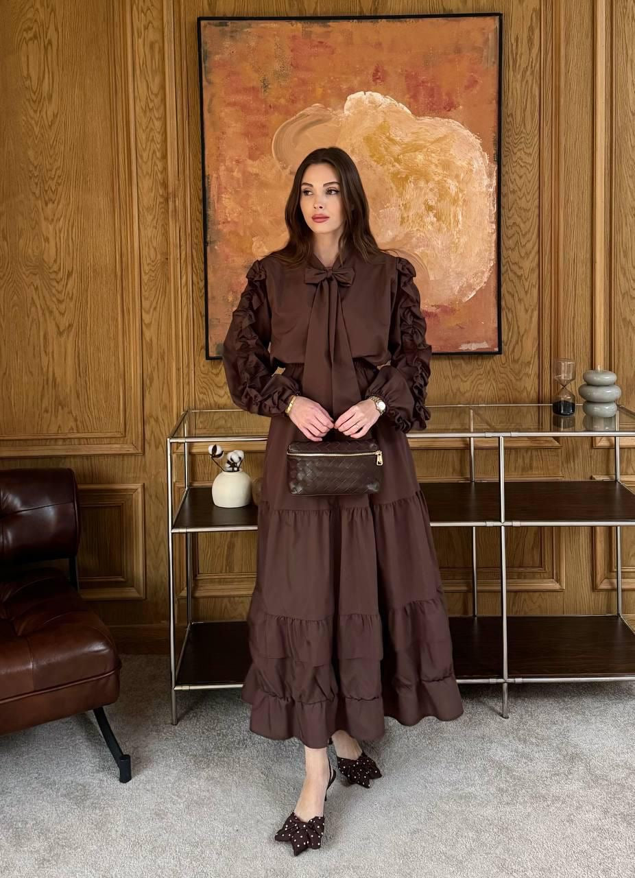 Bow-Sleeve Shirt & Skirt Set (Padded) 🫶