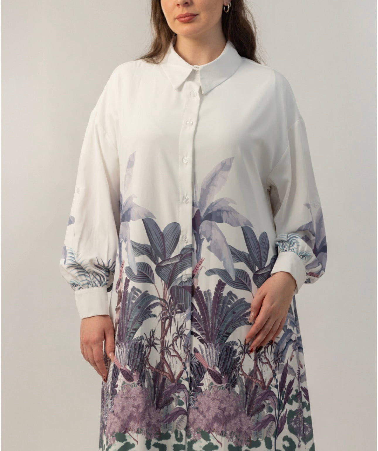Tropical Garden Shirt Dress