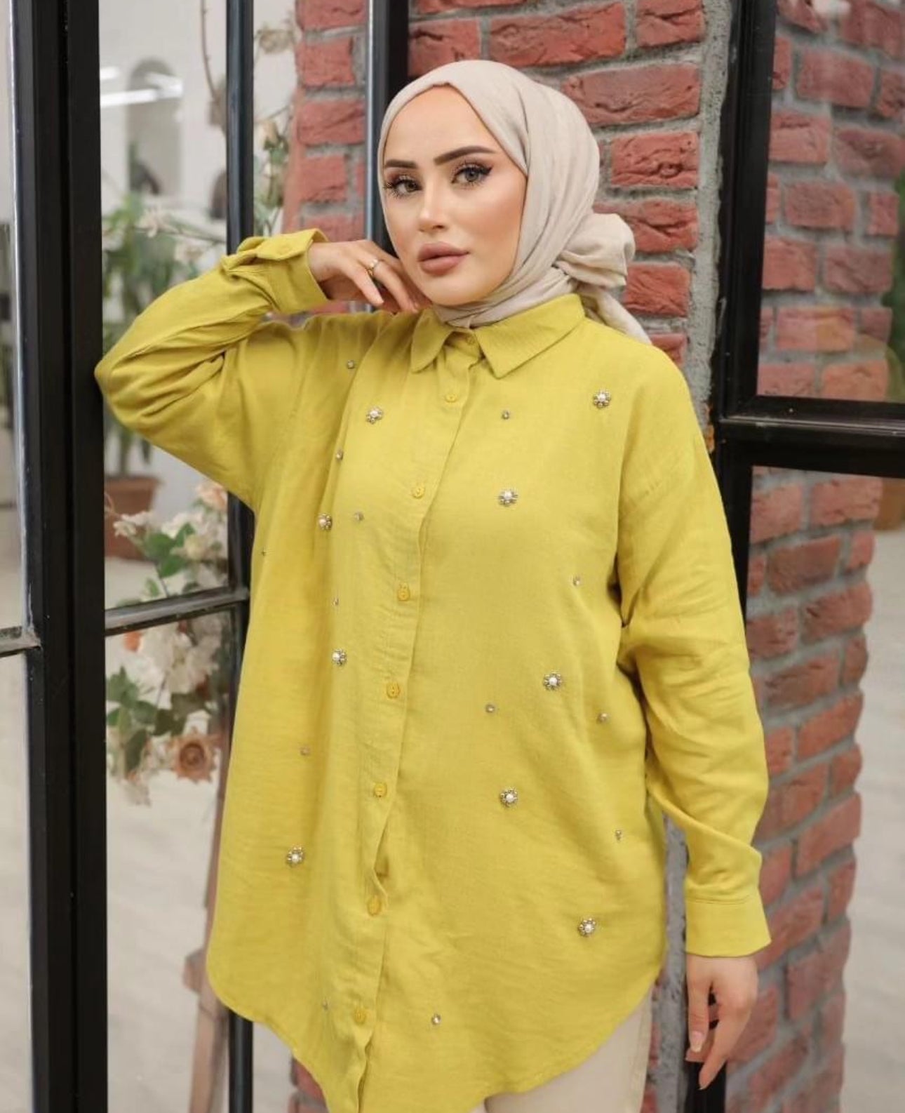 Embellished Linen Shirt