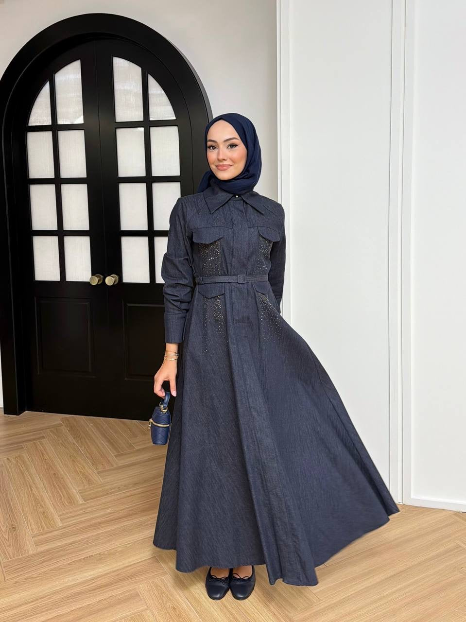 Lina Sparkle Denim Dress