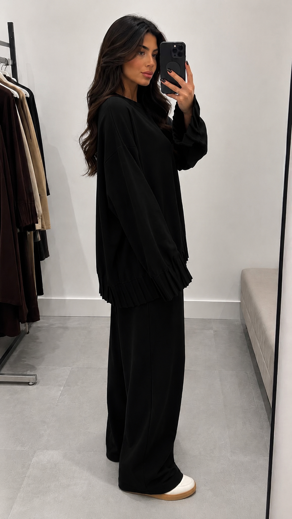 Pleated Motion Black Set