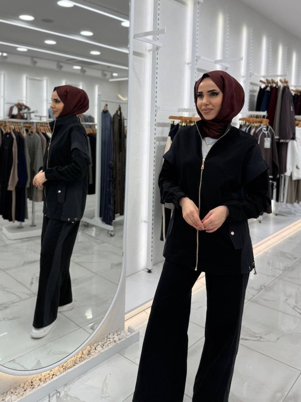 Zip Front Modest Set