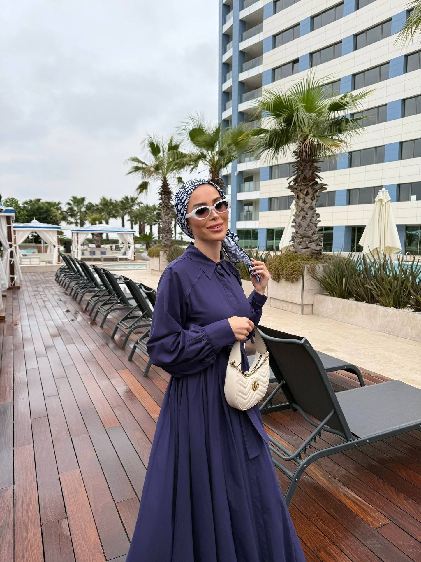 Elegant flared dress, fitted at the bust