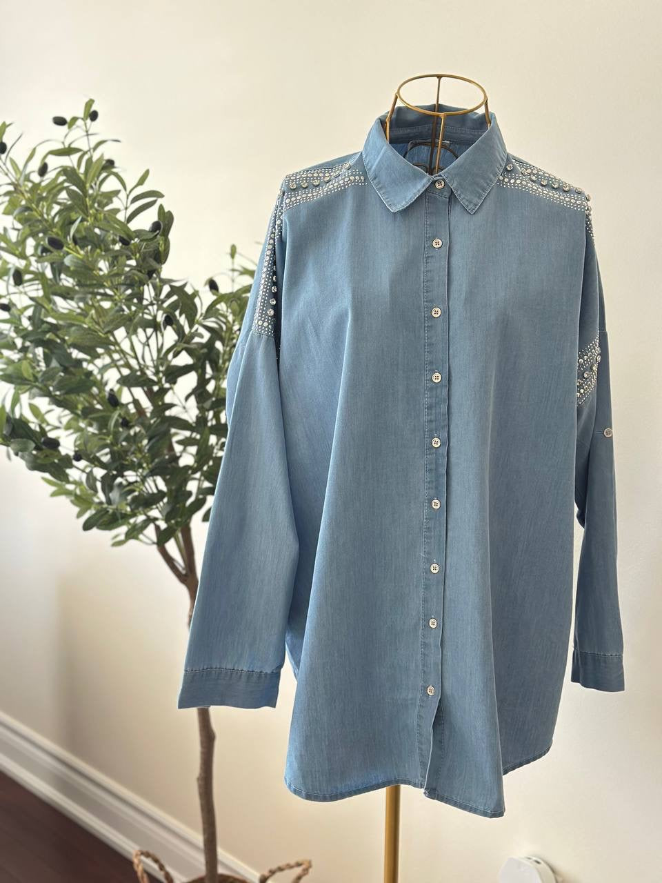 Shoulder Stars Jeans Shirt