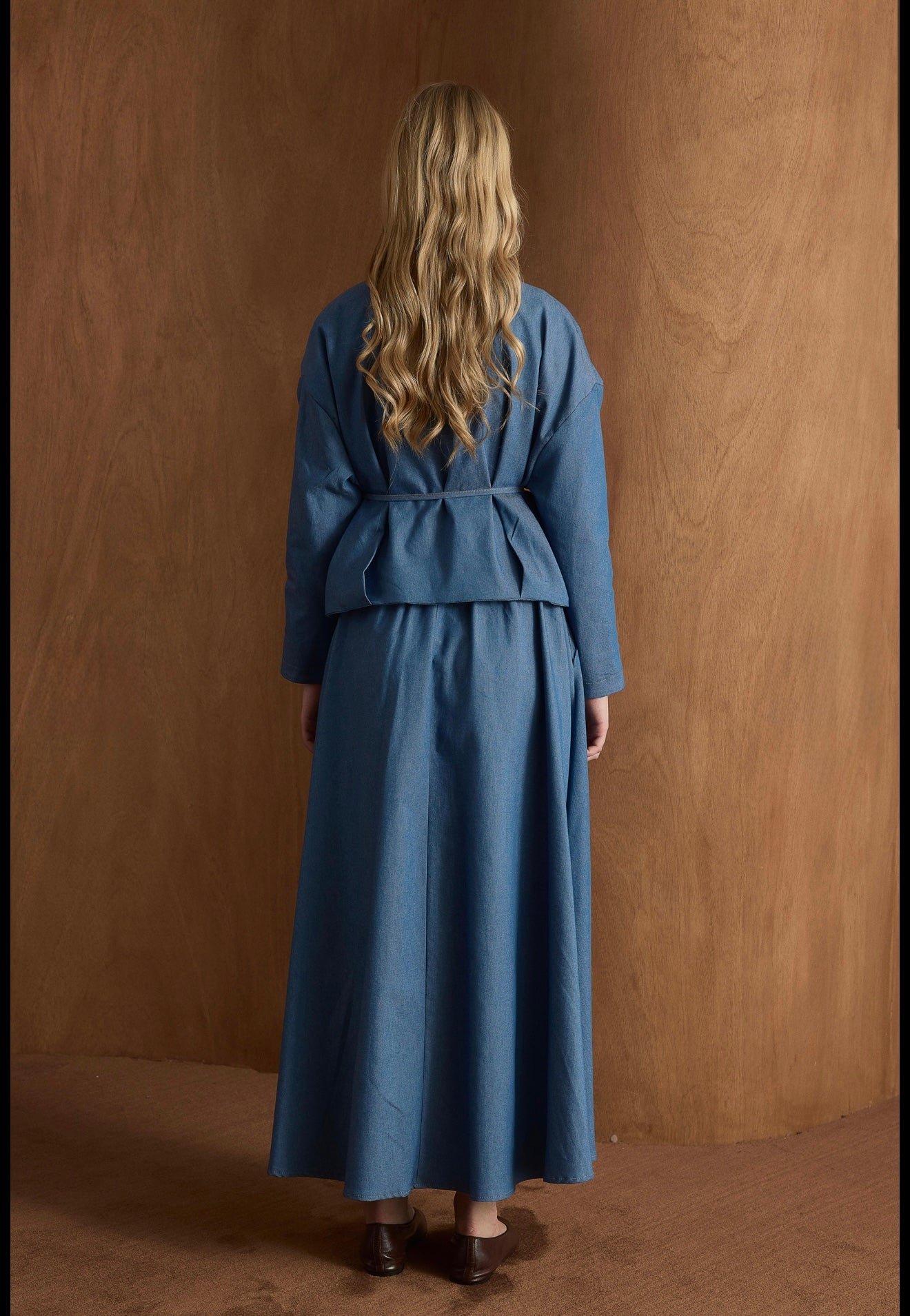 Modern Denim Set (Skirt, Jacket & Belt) Padded