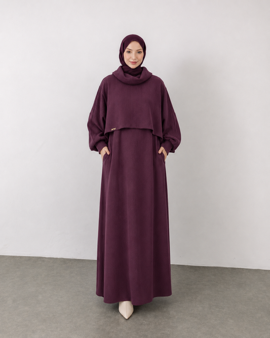Plum Corduroy Cozy Dress