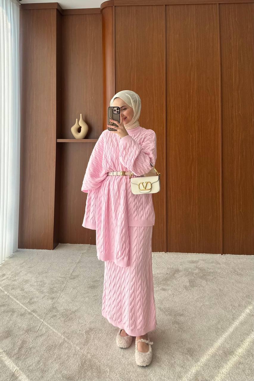 Trendy 3Pcs Braided Skirt Set