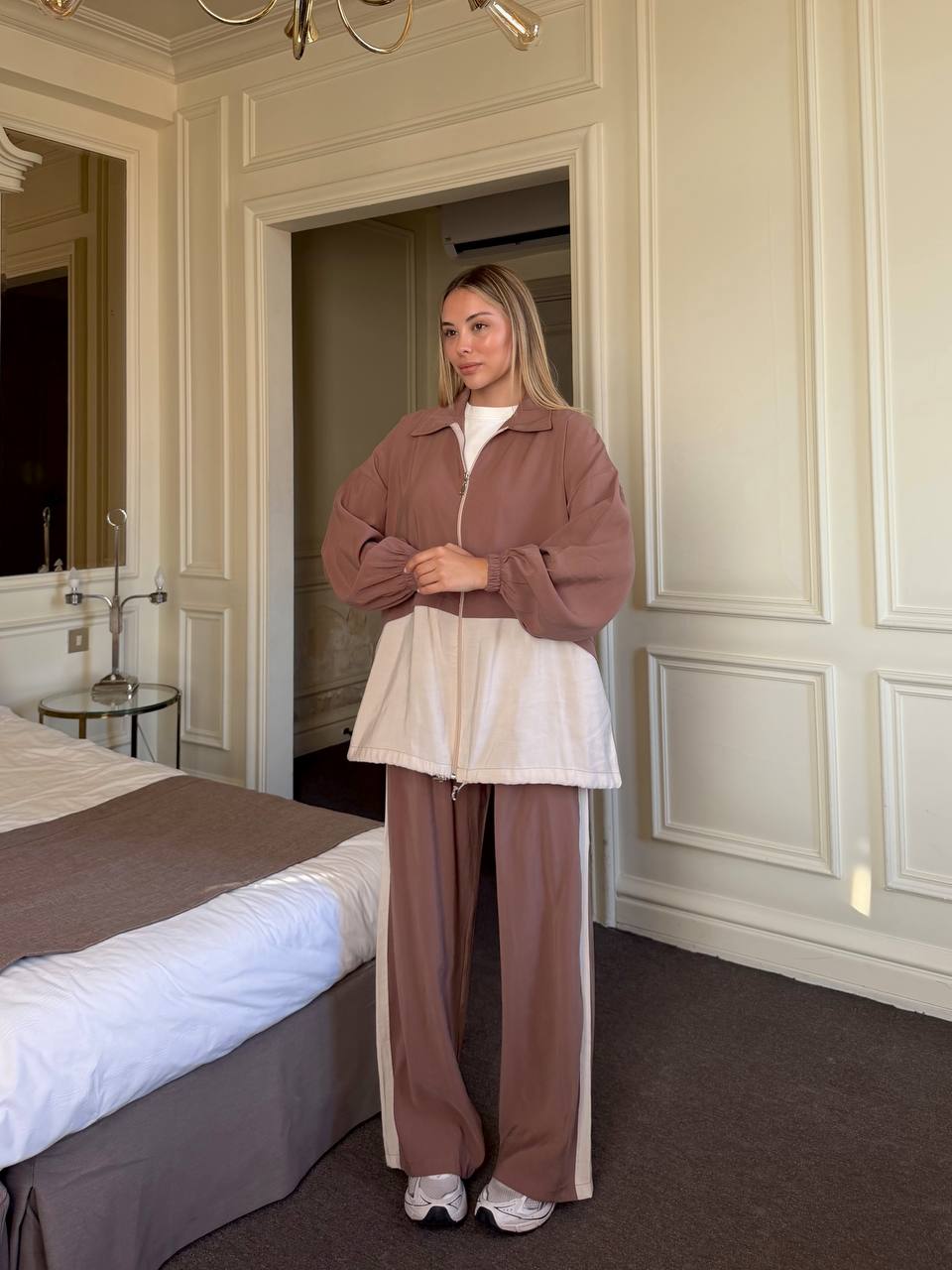 Half Half Contrast Tencel Set