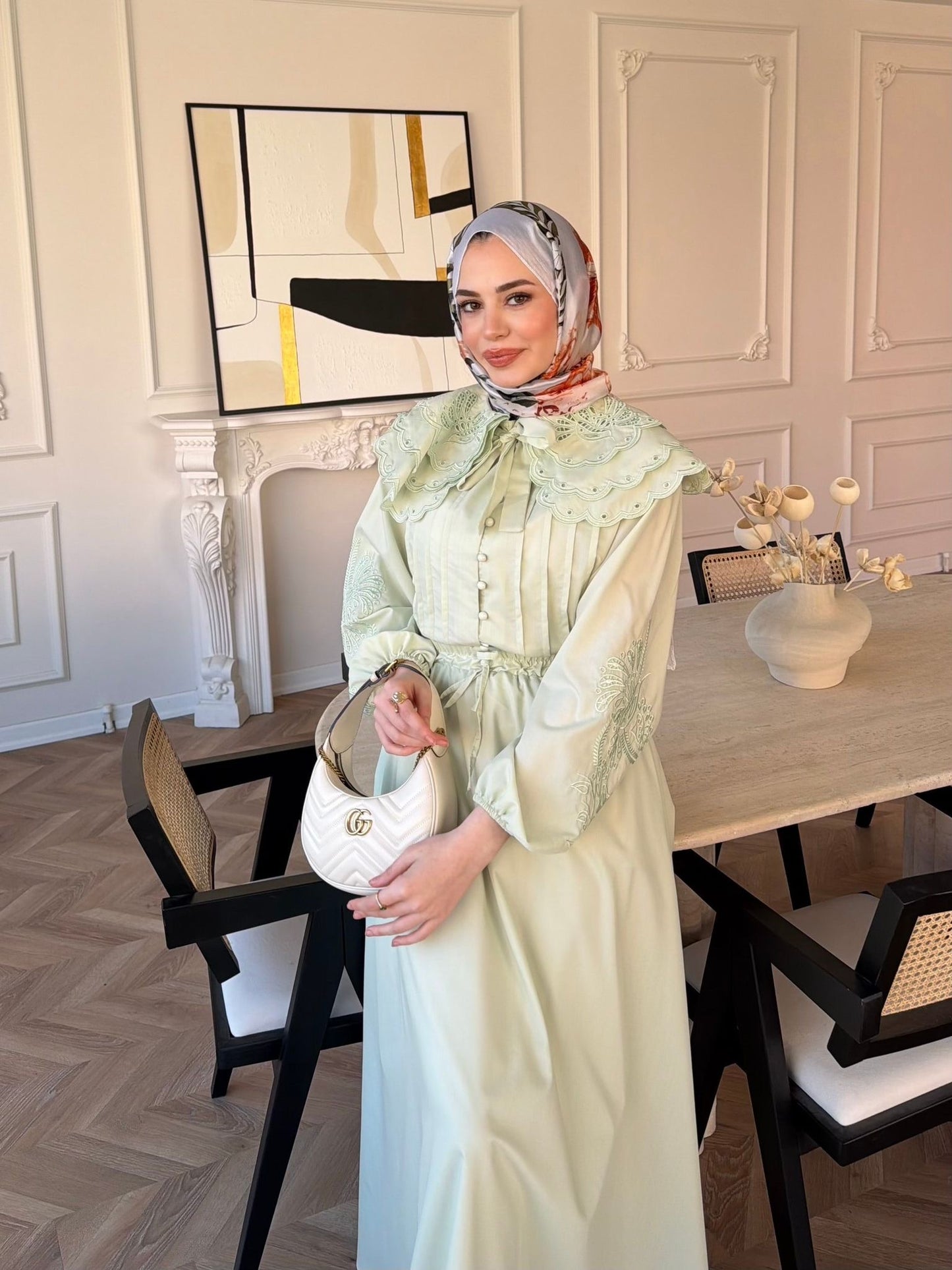 Elegant Ruffle Blouse Skirt Set