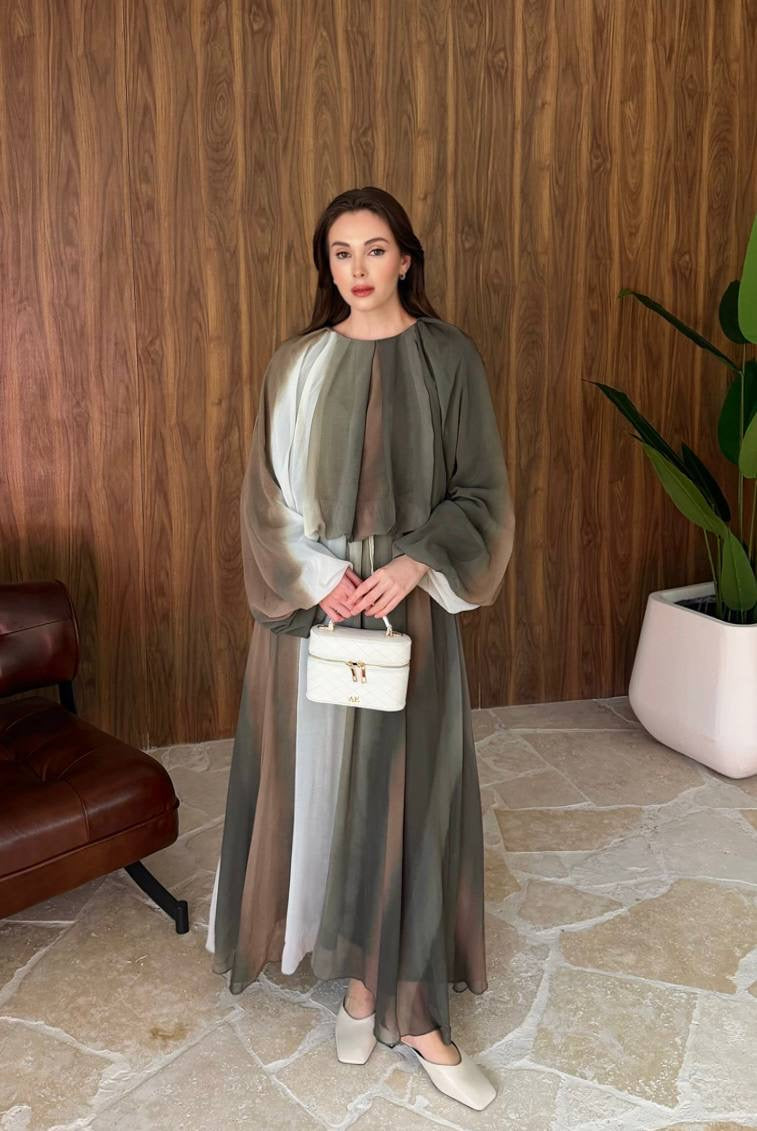 Ombre Layered Skirt Chiffon Set