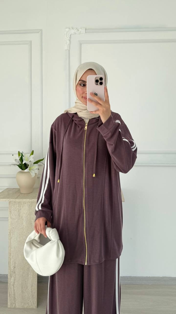 Urban Stripe Hoodie Set