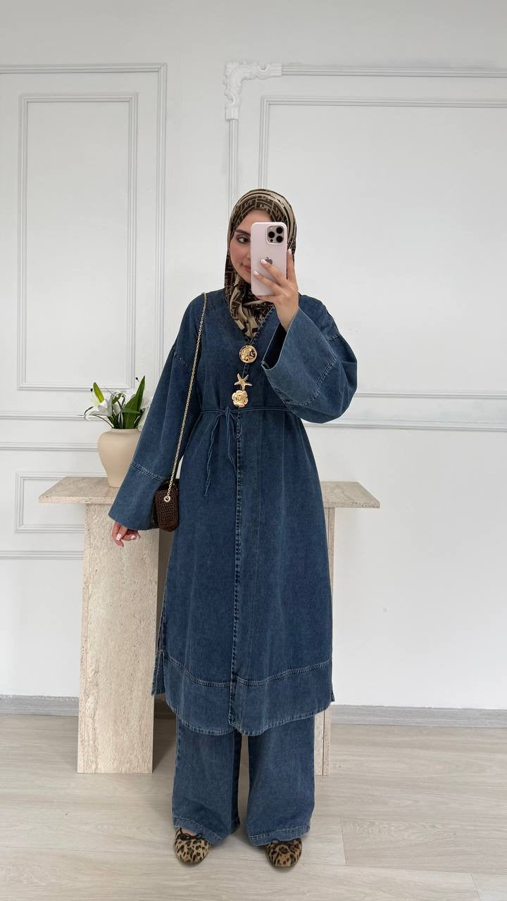 Denim Charm Kimono Set