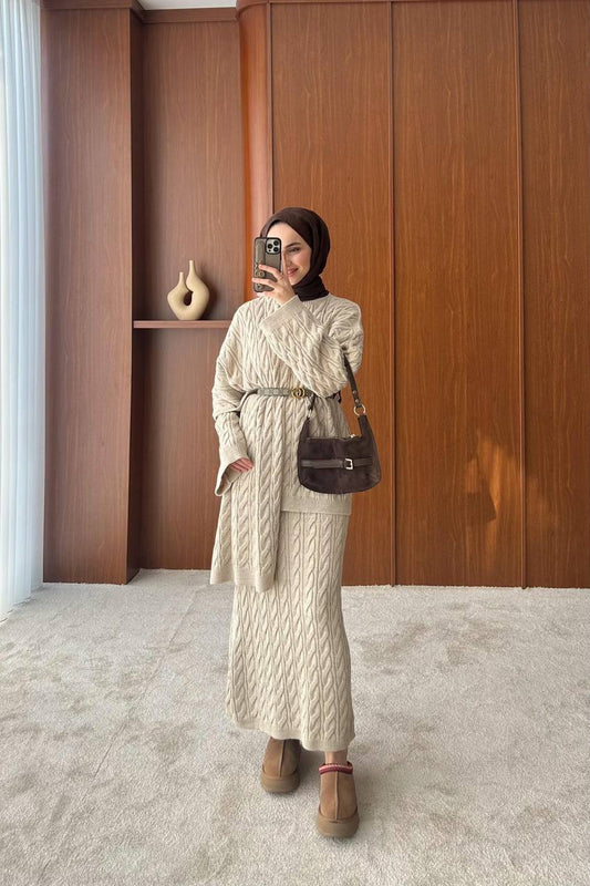 Trendy 3Pcs Braided Skirt Set