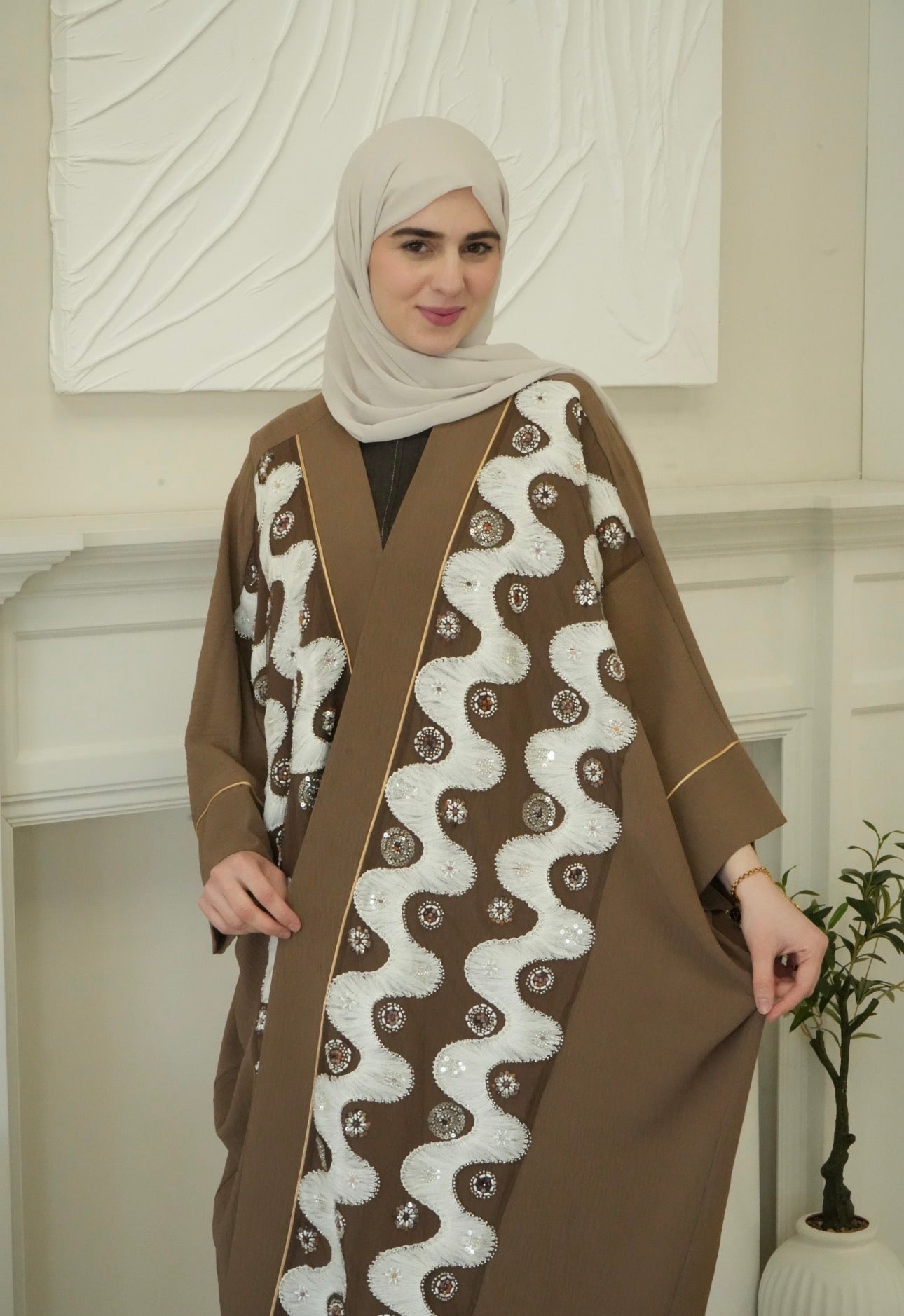 The Imperial Embroidered Elegance Eid Abaya