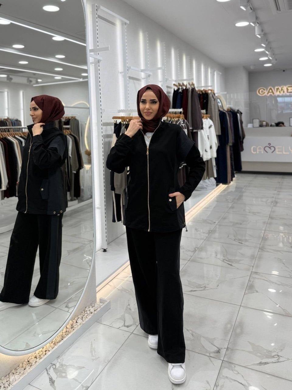 Zip Front Modest Set