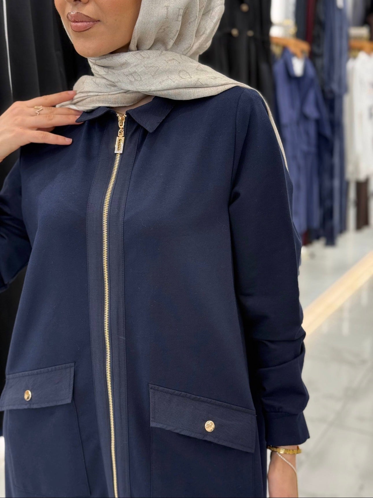 Zip-Up Cotton High-Quality Dress - Ramadan Vibes