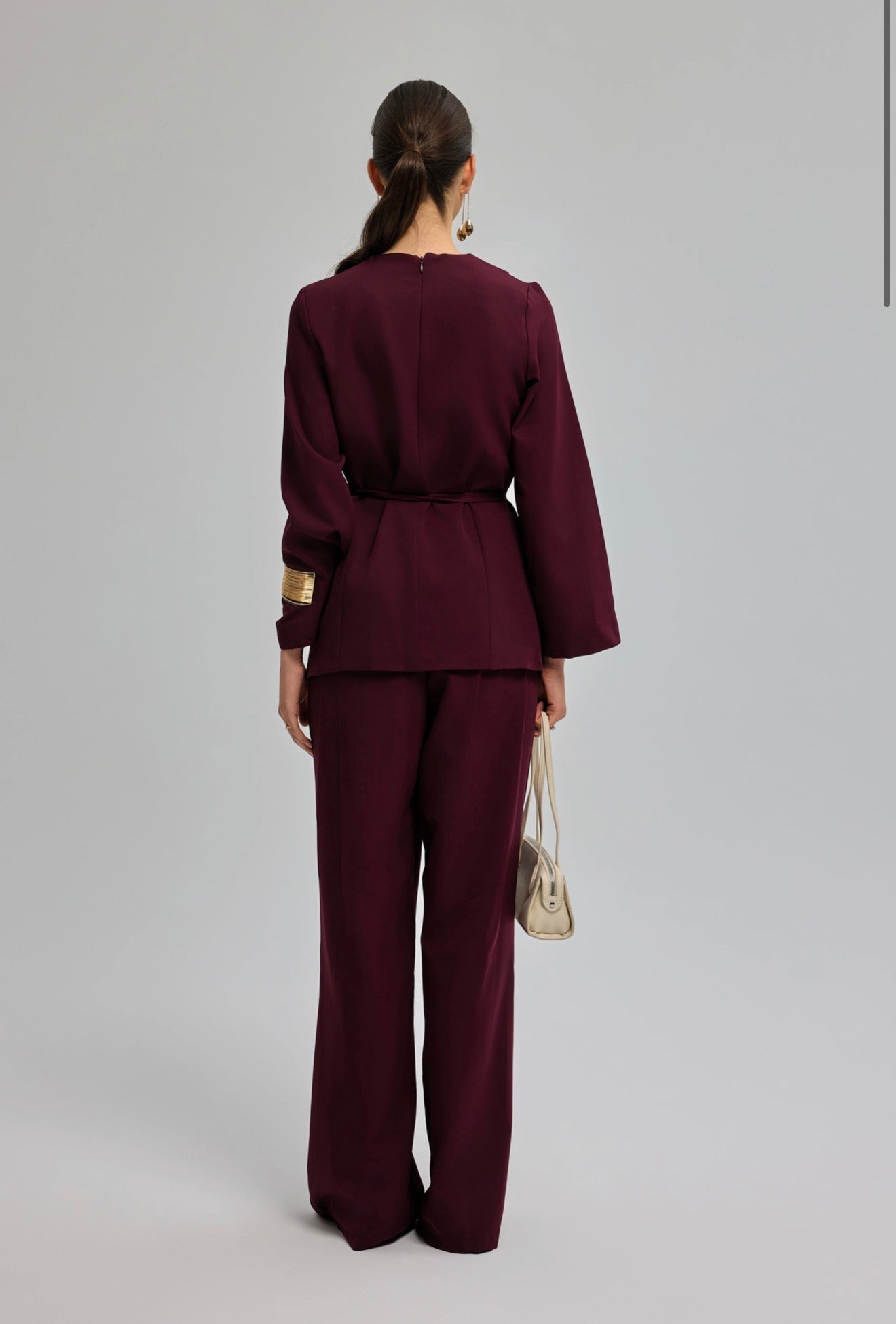 Formal Luxe Suit With Golden Belt