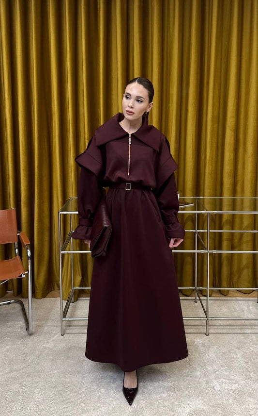 Chic and elegant belted dress