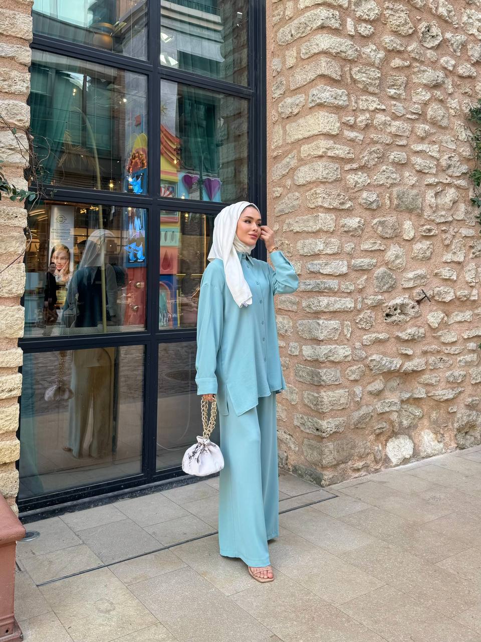 Premium Cooling Crepe Buttoned Summer Set