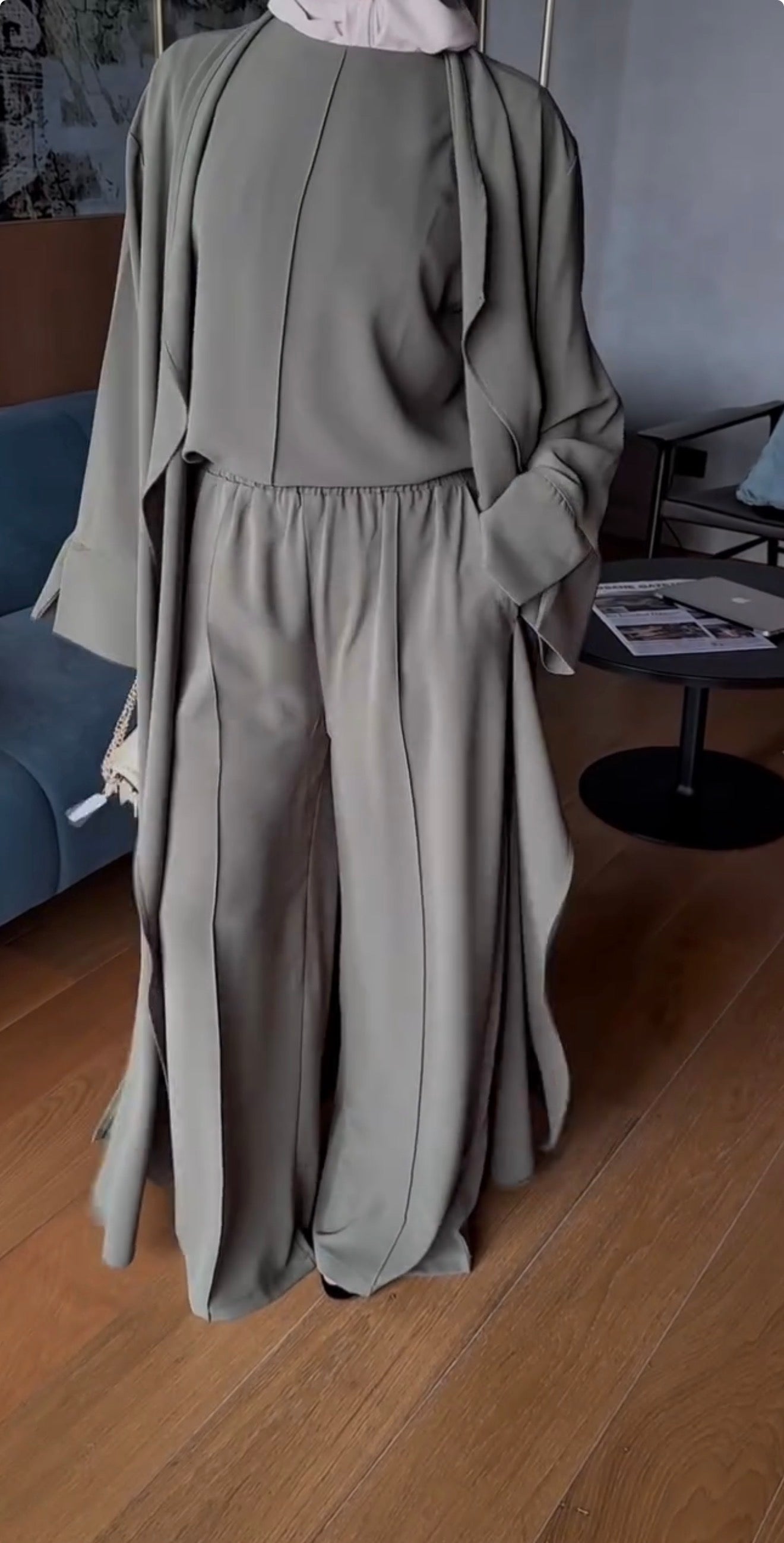 3Pcs Luxe Abaya Set