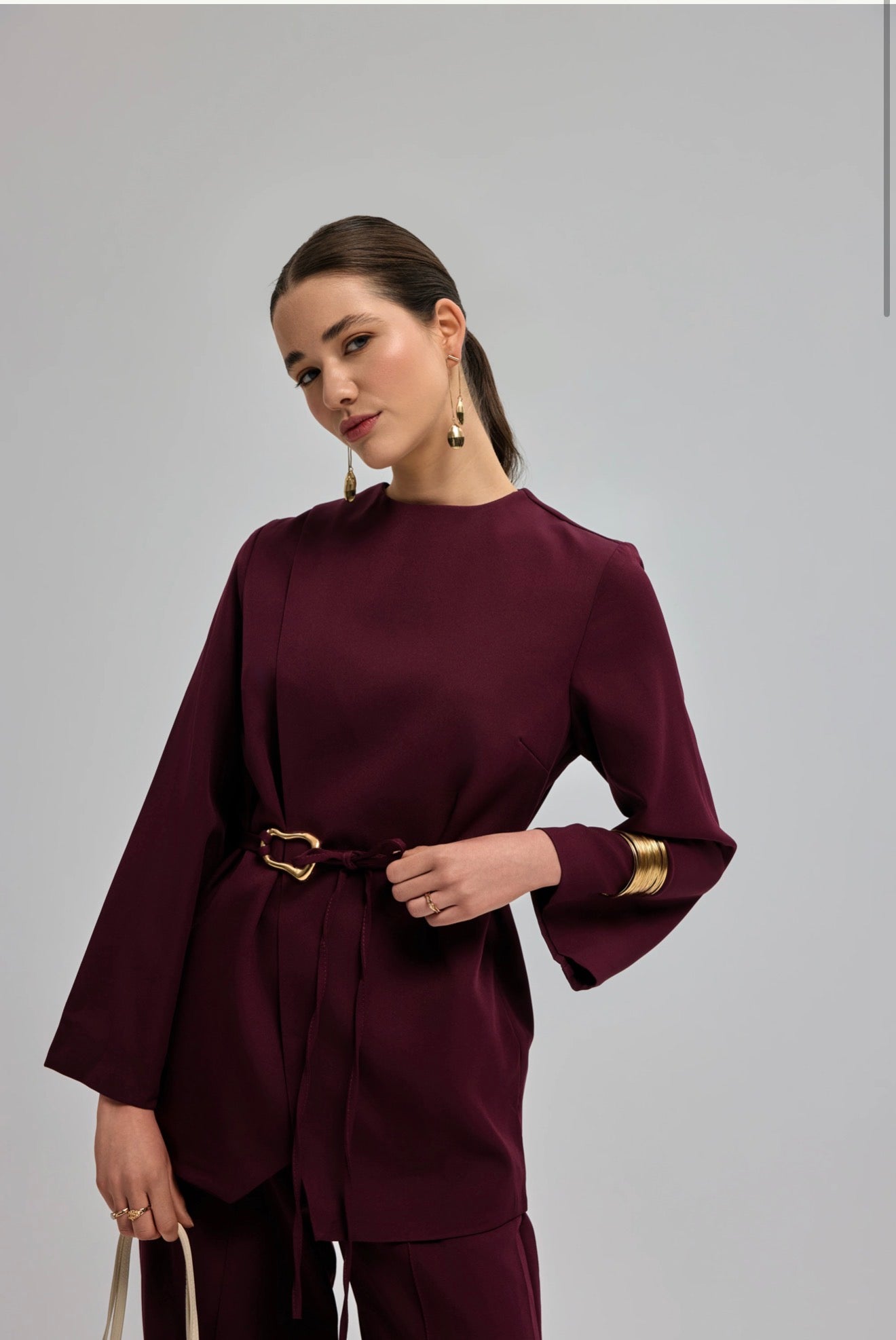 Formal Luxe Suit With Golden Belt
