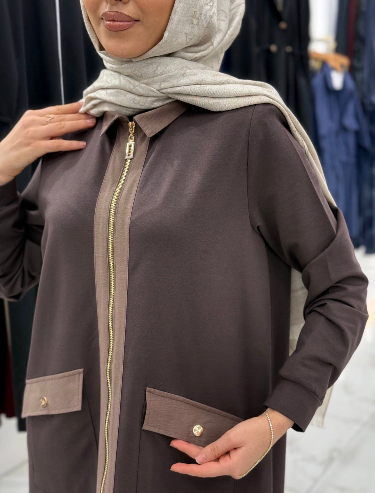 Zip-Up Cotton High-Quality Dress - Ramadan Vibes