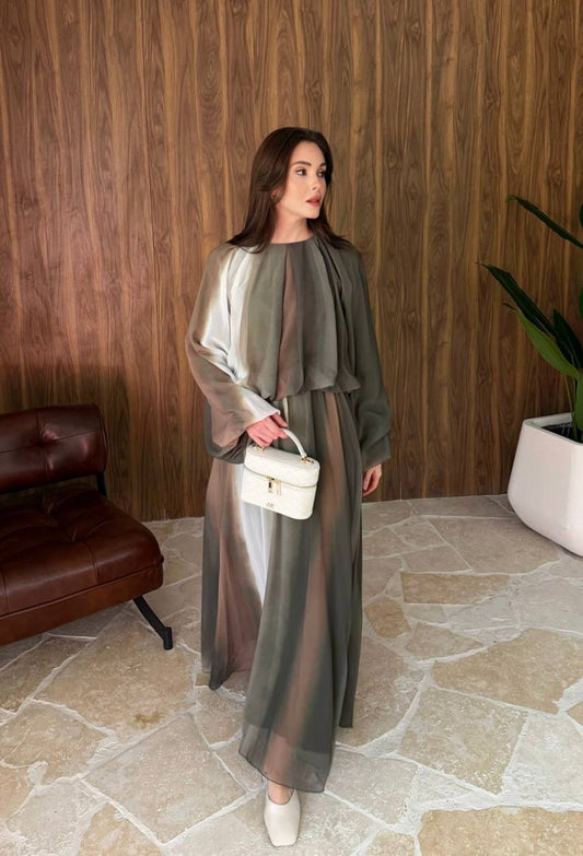 Ombre Layered Skirt Chiffon Set