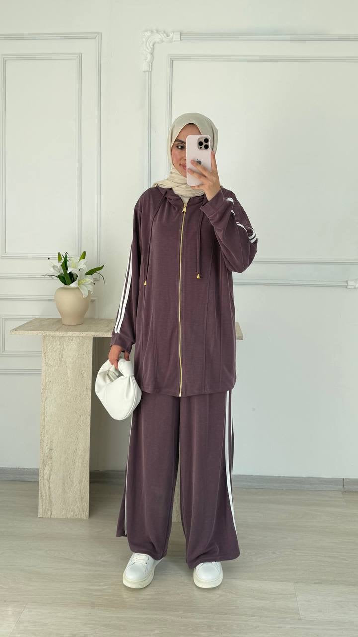 Urban Stripe Hoodie Set