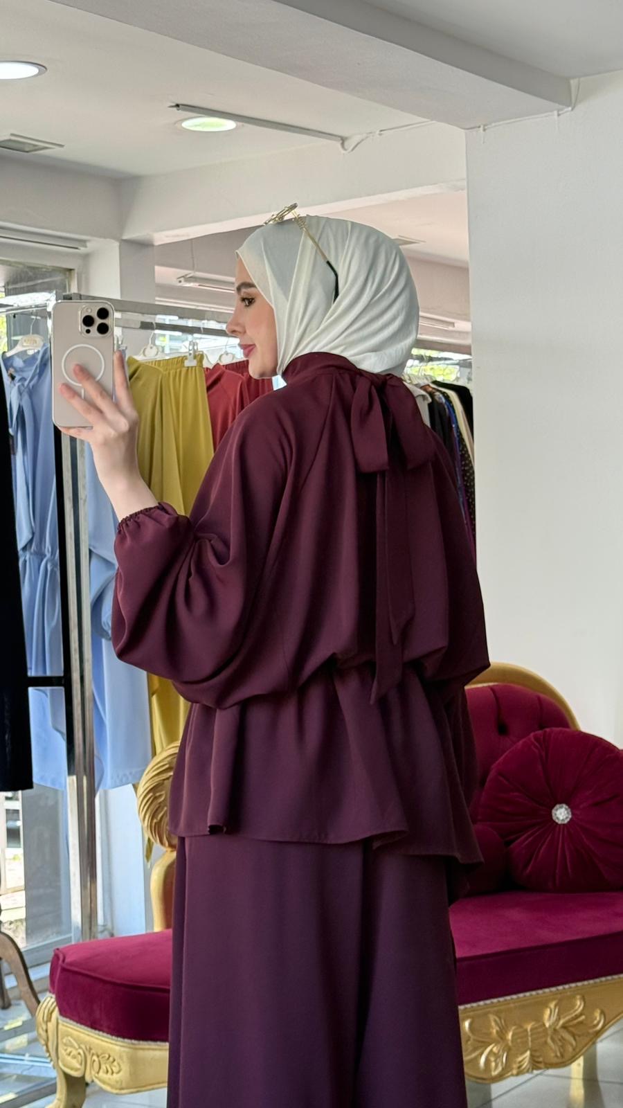 Serena Bow Elegant Bagi Pants Set